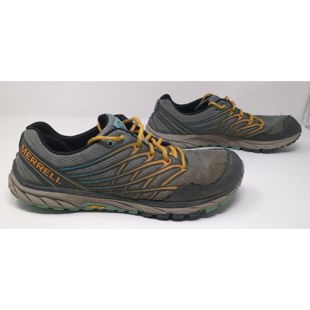 Merrel Womens Bare Foot Access Trail Shoes Running Gray Orange Size 8.5 J01622‎